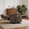 thumbnail image 2 of Triple Motor Power Lift Recliner with Massage and Heat, Electric Recliner Chair for Elderly, Adjustable Headrest, Infinite Position, Cup Holders, USB Ports, Brown, 2 of 11