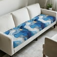 thumbnail image 3 of COEQINE 3 Pieces Couch Cushion Cover Stretch Sectional Couch Slipcover Non-Slip Sofa Cushion Cover Pet Friendly Furniture Decor for Sectional Armchair Sofa, Marble Blue White, 3 of 8