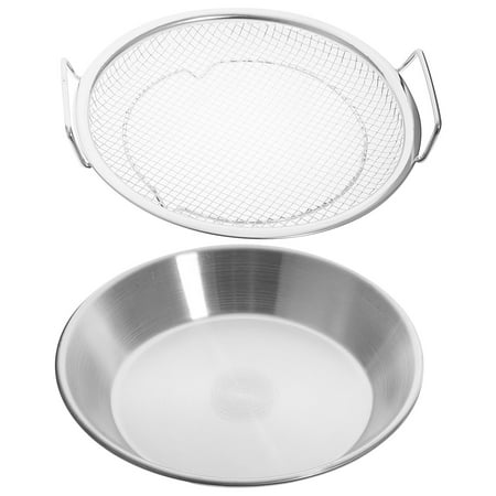 

Mesh Drain Pan Roasting Pan Strainer Fried Foods Plate Fruit Containers Barbeque Grill Plate Fried Chicken Serving Plate