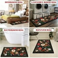 thumbnail image 6 of Kitchen Rugs and Mats Non Skid Washable Set of 2,Boho Floral Modern Farmhouse Bohemian Kitchen Runner Rugs with Rubber Backing for Kitchen Decor and Accessories (Black 17"x47"+17"x30"), 6 of 6
