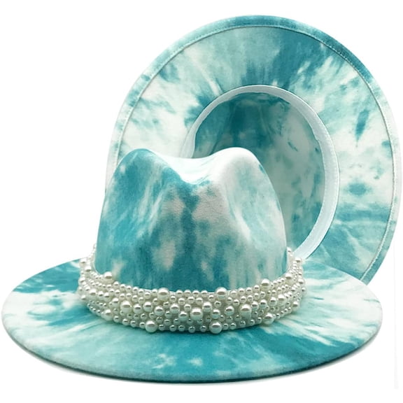 LINLIN Panama Hats Classic Wide Brim Fedoras Dress Hat for Women Men Felt Panama Flat Top Jazz Cap