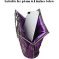 thumbnail image 6 of Womens Vintage Floral Beaded Rhinestone Embroidery Clutch Sequin Crossbody Bag Evening Handbag for Bridal Wedding Party Prom, 6 of 7