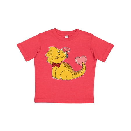 

Inktastic Yellow Triceratops with Red Bowtie and Pink Hearts Gift Toddler Boy or Toddler Girl T-Shirt