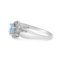 thumbnail image 4 of 10k White Gold Oval Aquamarine And Diamond Ring, 4 of 6