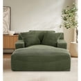 thumbnail image 4 of Cloudline Oversized Chaise Lounge Chair in Soft Corduroy, Modern Comfy Couch with Full Foam Cushioning, Cozy Sleeper Sofabed for Living Room, Bedroom, No Assembly Required, Green 67311, 4 of 8