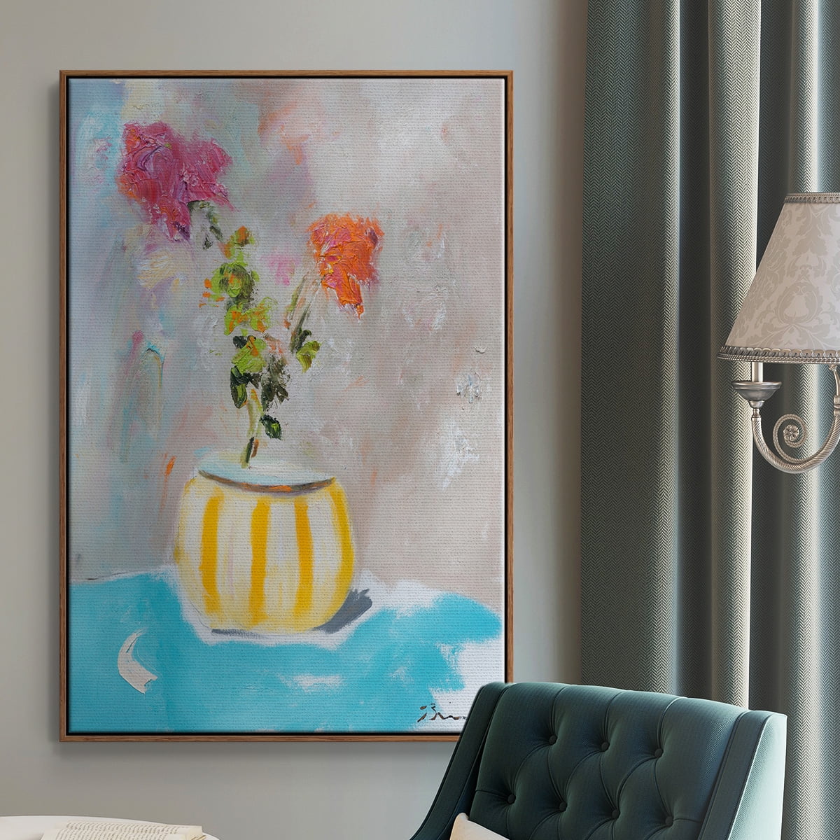 Coin Purse Full of Petals Framed Premium Gallery Wrapped Canvas - Ready to Hang