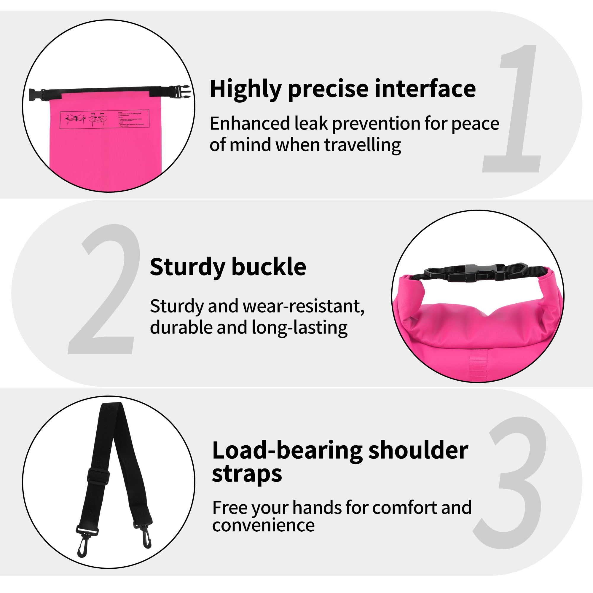 Unique Bargains Durable Waterproof Dry Bag Light Pink