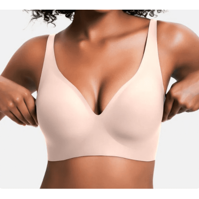 Sujetador push-up sin costuras Zeriluna, sujetador invisible sin aros,Color de piel talla M