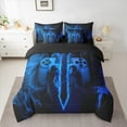 thumbnail image 2 of Castle Fairy Boys Video Game 7-Piece Full Abstract Lightsaber Black Blue Ultra Soft Bedding Comforter Set, 2 of 8