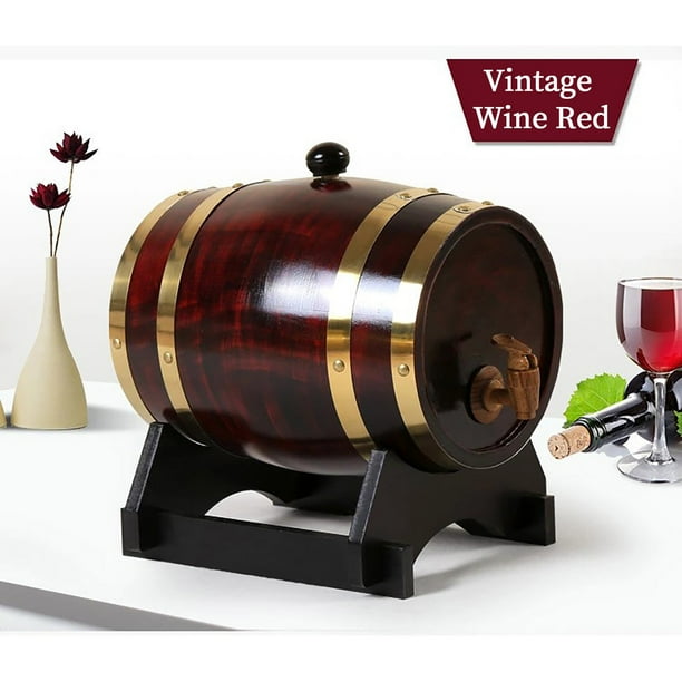 Fiudx Barril de Vino de Madera, Barril de Cerveza Decorativo, Gran Capacidad de Almacenamiento, Diseño Único y Elegante, Elemento Decorativo para El Hogar, Multifuncional, Construcción Robusta de Mad
