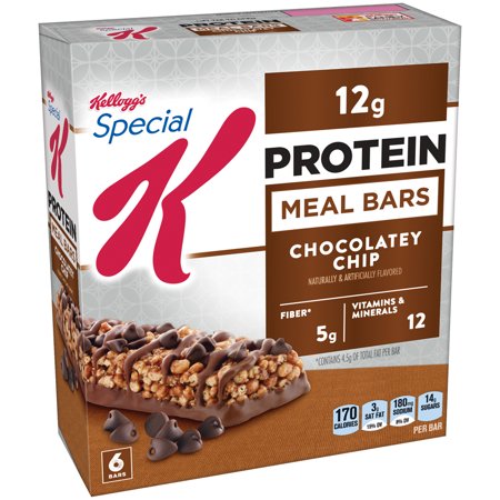 Kellogg's Special K Protein Meal Bar, Chocolatey Chip, 12g Protein, 6 Ct