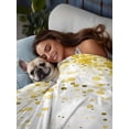thumbnail image 3 of Yellow Polka Dot King Size Flat Sheet, Wrinkleproof & Fadeproof Cooling Flat Bed Sheet Only, Ombre Abstract White Monochrome Breathable Soft Bedding Top Sheets 105 x 98 Inches, 3 of 8