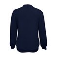 thumbnail image 2 of Morttic Women's Elegant Cable Zipper Front Long Sleeve Stand Collar Solid Color Spring & Fall Jacket for Casual & Formal Outfits Navy Blue，L, 2 of 4