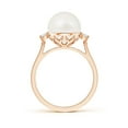 thumbnail image 2 of Angara Freshwater Cultured Pearl Ring with Diamond Accents in 14K Rose Gold for Women | June Birthstone Jewelry for Her, 2 of 8