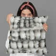 thumbnail image 3 of Plutus Off White Sherpa Animal Faux Fur Luxury Throw Pillow - Double sided 12" x 20", 3 of 5