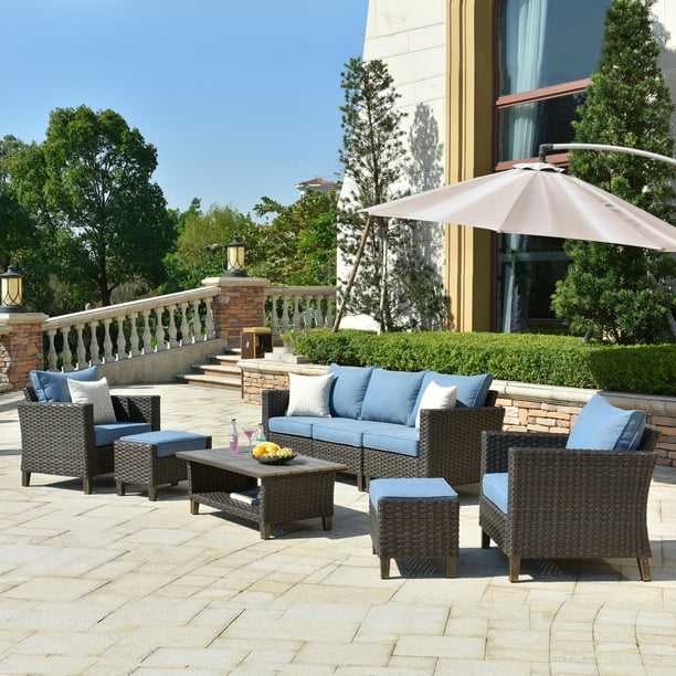 Ovios Patio Furnitue Outdoor Furniture Sets Morden Wicker Sectional With Table And Waterproof Covers Backyard Pool Aluminum Brown Blue 8 Pieces Cushion Com - Family Leisure Patio Furniture Covers Ovios Patio Furnitue Outdoor Furniture Sets Morden Wicker Sectional With Table And Waterproof Covers Backyard Pool Aluminum Brown Blue 8 Pieces Cushion Com - Family Leisure Patio Furniture Covers