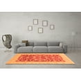 thumbnail image 3 of Ahgly Company Indoor Round Oriental Orange Traditional Area Rugs, 5' Round, 3 of 4
