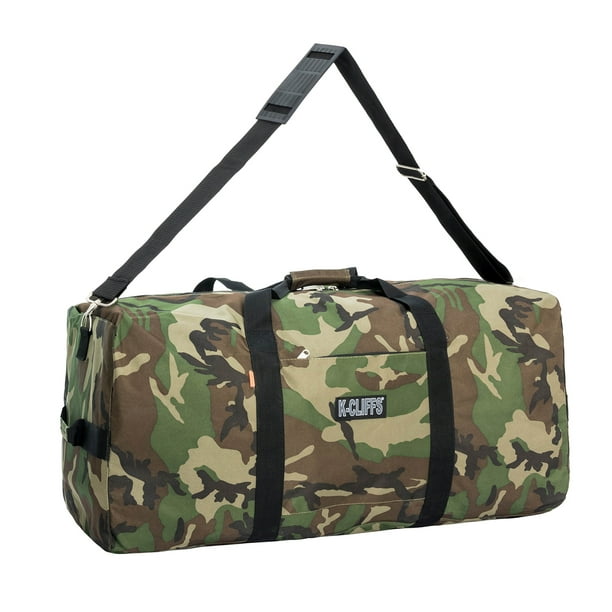Heavy Duty Cargo Duffel Gym Bag Large Square Camouflage Sport Gear Drum