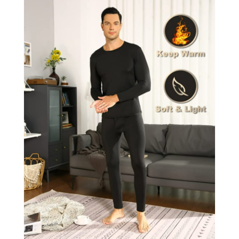 Mens Thermal Underwear Set, Fleece Long Johns for Men Extreme Cold Winter -  XXL
