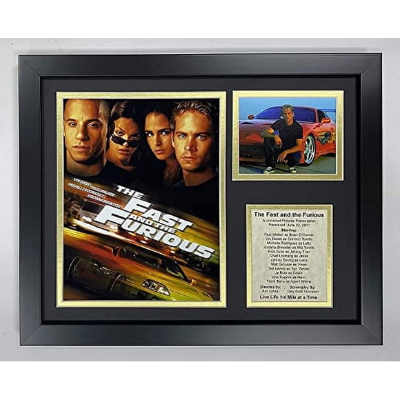 Legends Never Die The Fast and The Furious Movie Collectible | Framed Photo Collage Wall Art Decor - 12"x15", Model: 16376U