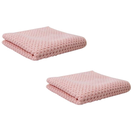 2 Pcs Cotton Waffle Weave Kitchen Dish Towels Cotton Hand Towel Waffle Weave Kitchen Tea Towels Ultra Soft Absorbent Quick Drying Cleaning Towel 11.81x11.81 Inch