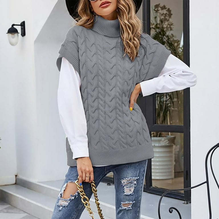 Entyinea Womens Plus Size Sweaters Oversized Sweaters Batwing Long Sleeve  Pullover Loose Knit Tops Grey S 