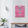 thumbnail image 4 of ARISTURING Quirky Skeleton Music Canvas Wall Art, Peach Dance Illustration, Fun Seasonal Decor for Living Room, Bedroom, Halloween 16x20 in, 4 of 5