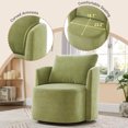 thumbnail image 4 of 29.9" Swivel Barrel Chair, 360° Upholstered Swivel Chair with Curved Design for Living Room, Bedroom, Office and Hotel, Green, 4 of 9