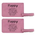 thumbnail image 1 of ThisWear Gifts for Poppy Like Wise Old Owl Less Feathers Beak and Stuff 2-pack Laser Engraved Leatherette Luggage Tags Pink, 1 of 4