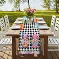 thumbnail image 4 of Table Runners 108 Inches Long Dress Scarves, Spring Gnomes Farmhouse Coffee/Dining/Kitchen Table Runner for Living Room, Botanical Rose Leaves Black Buffalo Plaid 13x108 Inch, 4 of 9
