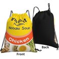 thumbnail image 3 of Instant Ramen Noodle Soup Chicken Drawstring Backpack Sports Gym Sack Funny Food Sackpack String Bag For Sport Yoga Travel, 3 of 6