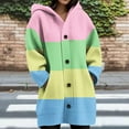 thumbnail image 2 of Wensltd Women's Knit Sweater Cardigan Long Sleeve Open Front Long Hooded Coat with Pocket Casual Outwear, 2 of 5