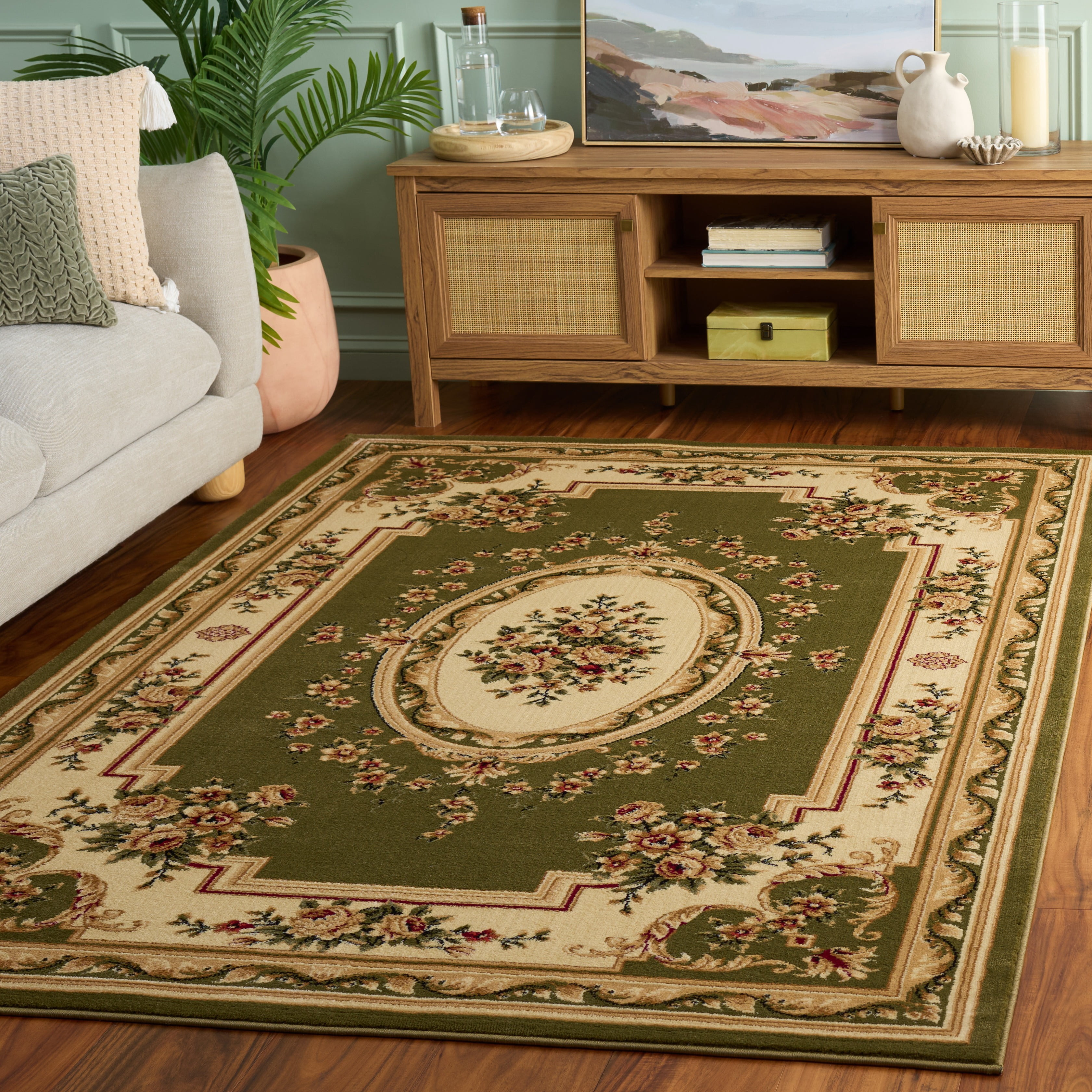 Safavieh Lyndhurst Katherine Floral Area Rug, Sage/Ivory, 2' x 3'
