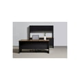 thumbnail image 2 of Hirsh Executive Office Modular Double Pedestal File Office Desk, 36 inch D x 72 inch W, Black/Walnut, 2 of 7