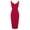 Red, variant on Fesfesfes Women Dress Solid Cold Shoulder Sleeveless V-Neck Regular Dress Plus Size $10