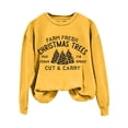 thumbnail image 4 of Lroveb Christmas Sweatshirts for Women Farm Fresh Carry Trees Lettered Tree Print Crew Neck Long Sleeve Top Oversized Crewneck Sweatshirt, 4 of 4