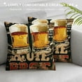 thumbnail image 3 of PHYHOO Throw Pillow Covers Beer Classical Quote Lettering Series Throw Pillows Cases  Linen Vintage Rustic Icons Decorative Pillow Covers Cushion Case for Home Sofa (Beer Set) White, 3 of 5
