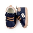 thumbnail image 6 of Splozh Toddler Tennis Shoes Toddler Baby Girls Boys Leather Sports Walking Shoes Flat Bottom Prewalker Sneakers Dark Blue,US 5, 6 of 8