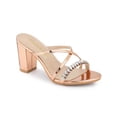 thumbnail image 1 of BLISSFUL STEP Women's Rhinestone Block Heels Heeled Sandals, 1 of 7