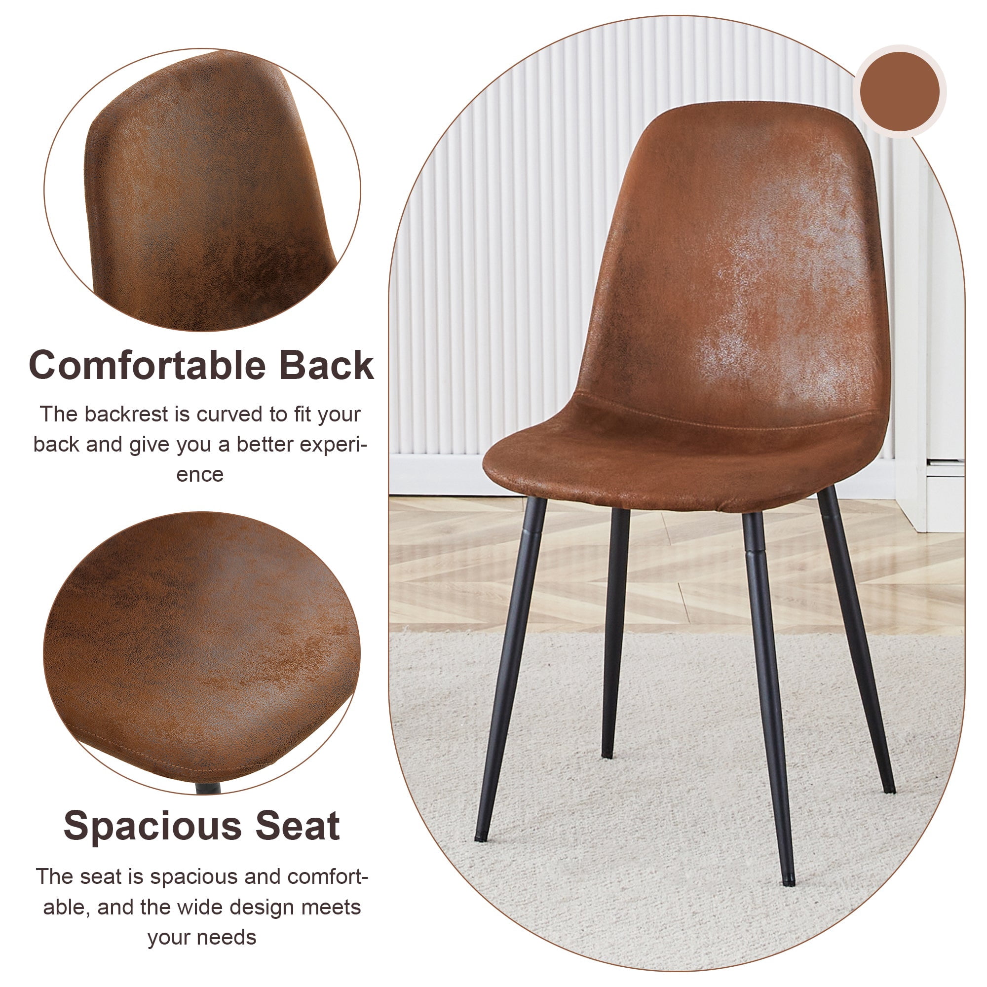Sailvan Expandable Dining Table Chair Set, 59-71 Inch Pull-Out MDF Table with Linen-Cotton Chairs