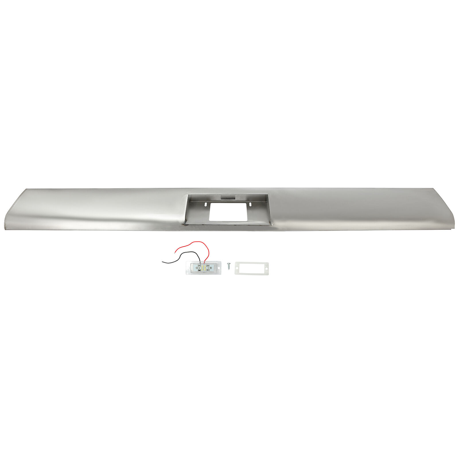 Steel Frenched Recessed License Plate Box - Lowrider Truck Tailgate Rollpan