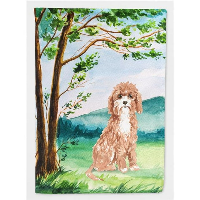 Carolines Treasures CK2575GF Under the Tree Cavapoo Garden Size Flag