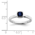thumbnail image 5 of 925 Sterling Silver Stackable Expressions Cushion Cut Cr. Sapphire Ring Size: 7; for Adults and Teens; for Women and Men, 5 of 5