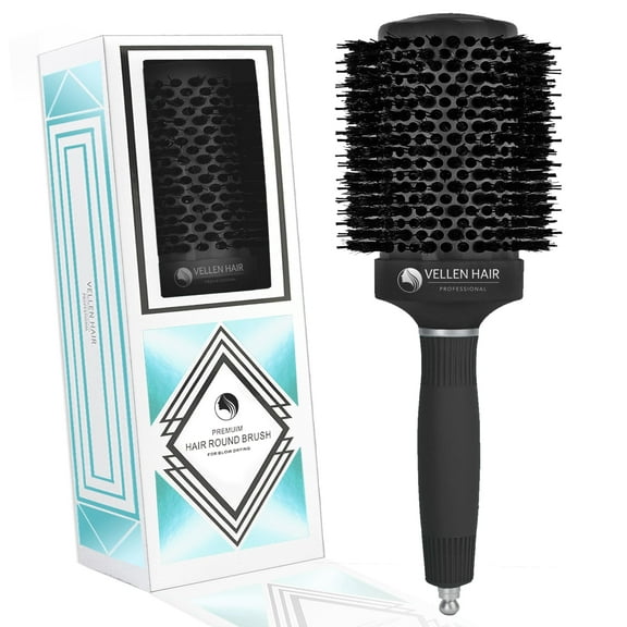 Ceramic/Ionic Round Hairbrush 2 inch / 53 mm - Black