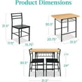 thumbnail image 2 of Songqin 3-Piece Modern Dining Set, Space Saving Dinette for Kitchen, Dining Room, Small Space w/Steel Frame, Built-in Storage Rack - Oak/Black, 2 of 14
