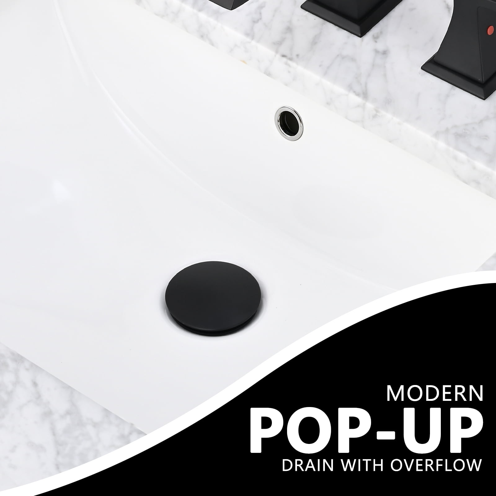 Pop-Up Bathroom Sink Drain With Overflow