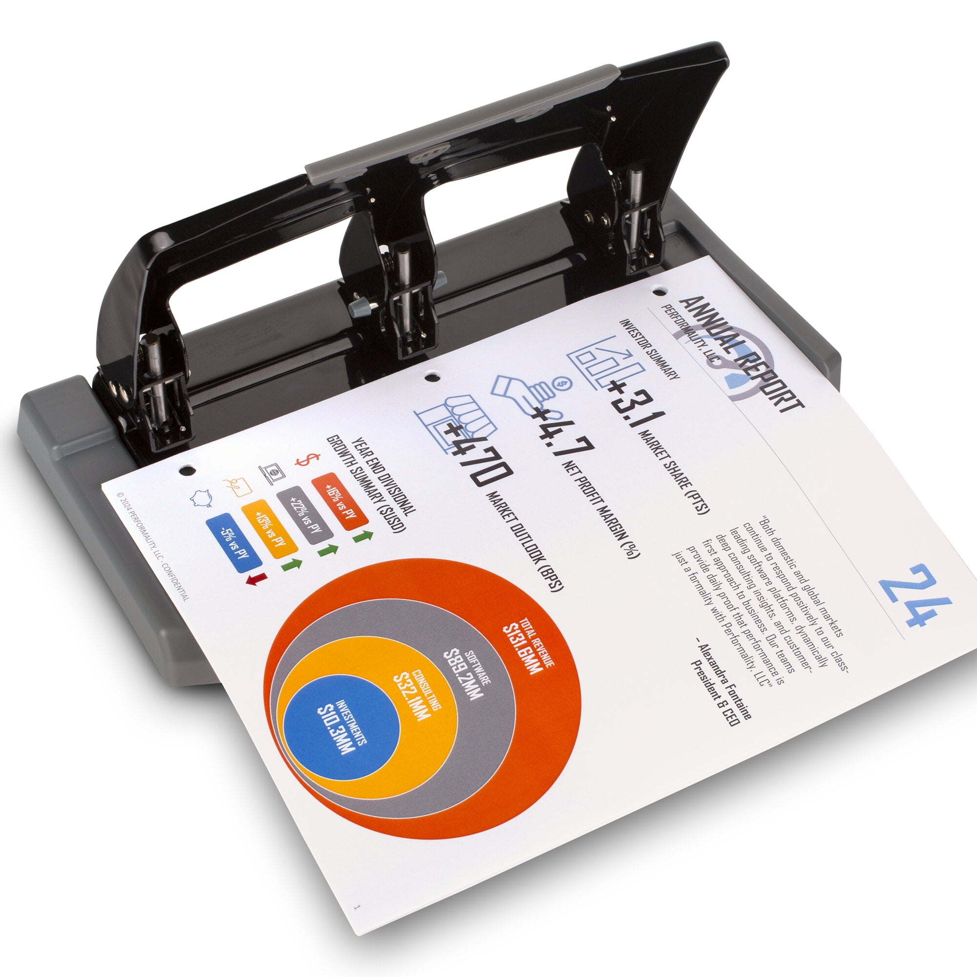 Swingline SmartTouch 3-Hole Punch, Low Force, 45 Sheets