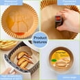 thumbnail image 5 of 6.3 Inch Small Round Fryer Liners, 2-4 Qt Airfryer Paper Liners, 50Pcs Disposable Parchment Paper For Fryer Non-Stick And Oil Proof, 5 of 8