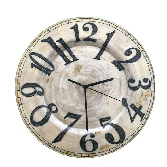 Eangee Home Design m1502 Horloge Décoration Murale Perle avec Chiffres Noirs
