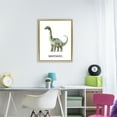 thumbnail image 2 of Stupell Industries Meet The Brontosaurus Gold Framed Floater Canvas Wall Art, design by Christine Simpson Art, 2 of 9